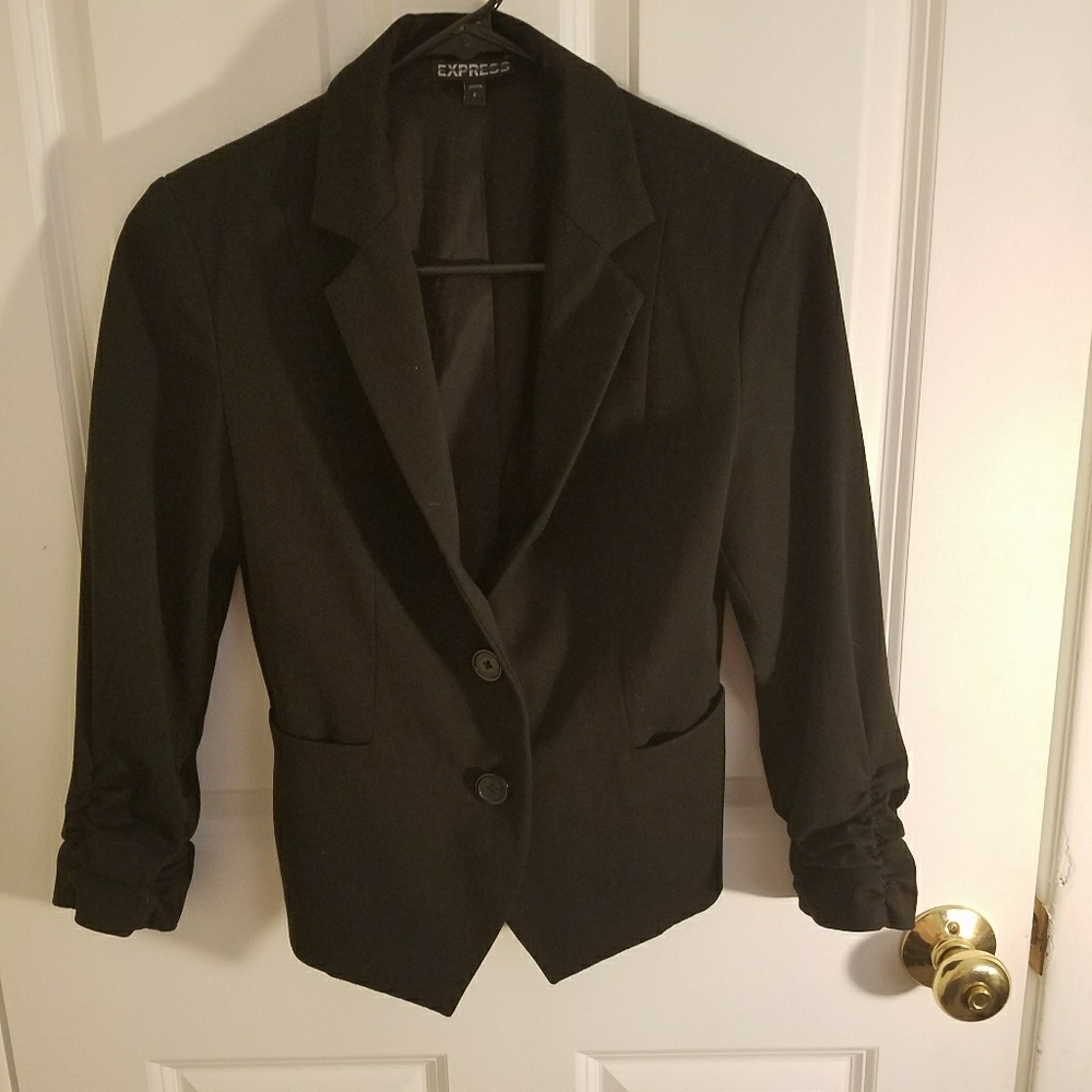 Ruched sleeve Express blazer